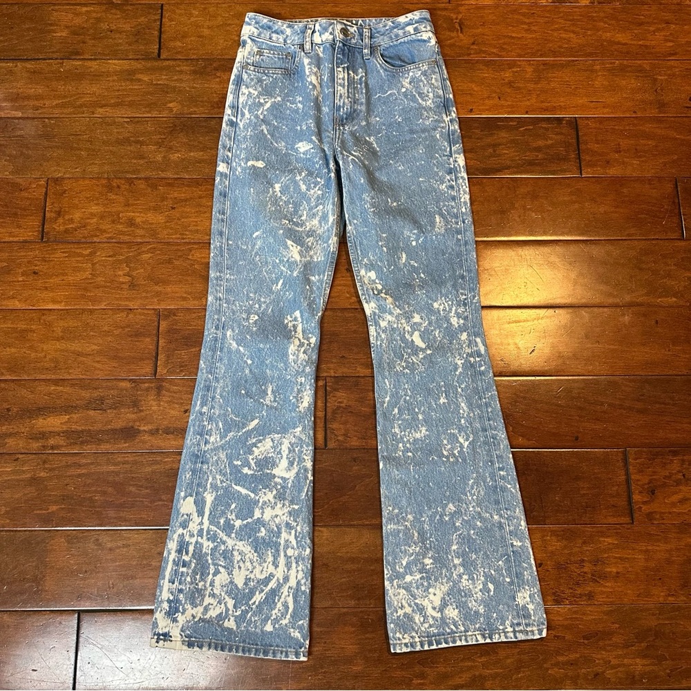 Ganni Blue Acid Wash Betzy Flare Jeans - Picture 4 of 16
